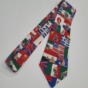 Save The Children People Of The WorldsColorful Flag Patterned Tie
